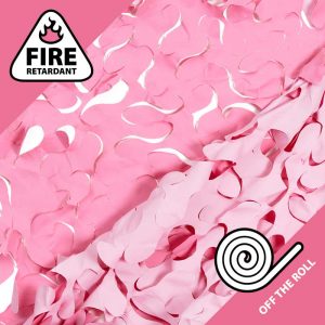 Pink Camo Netting Off The Roll, Fire Retardant.